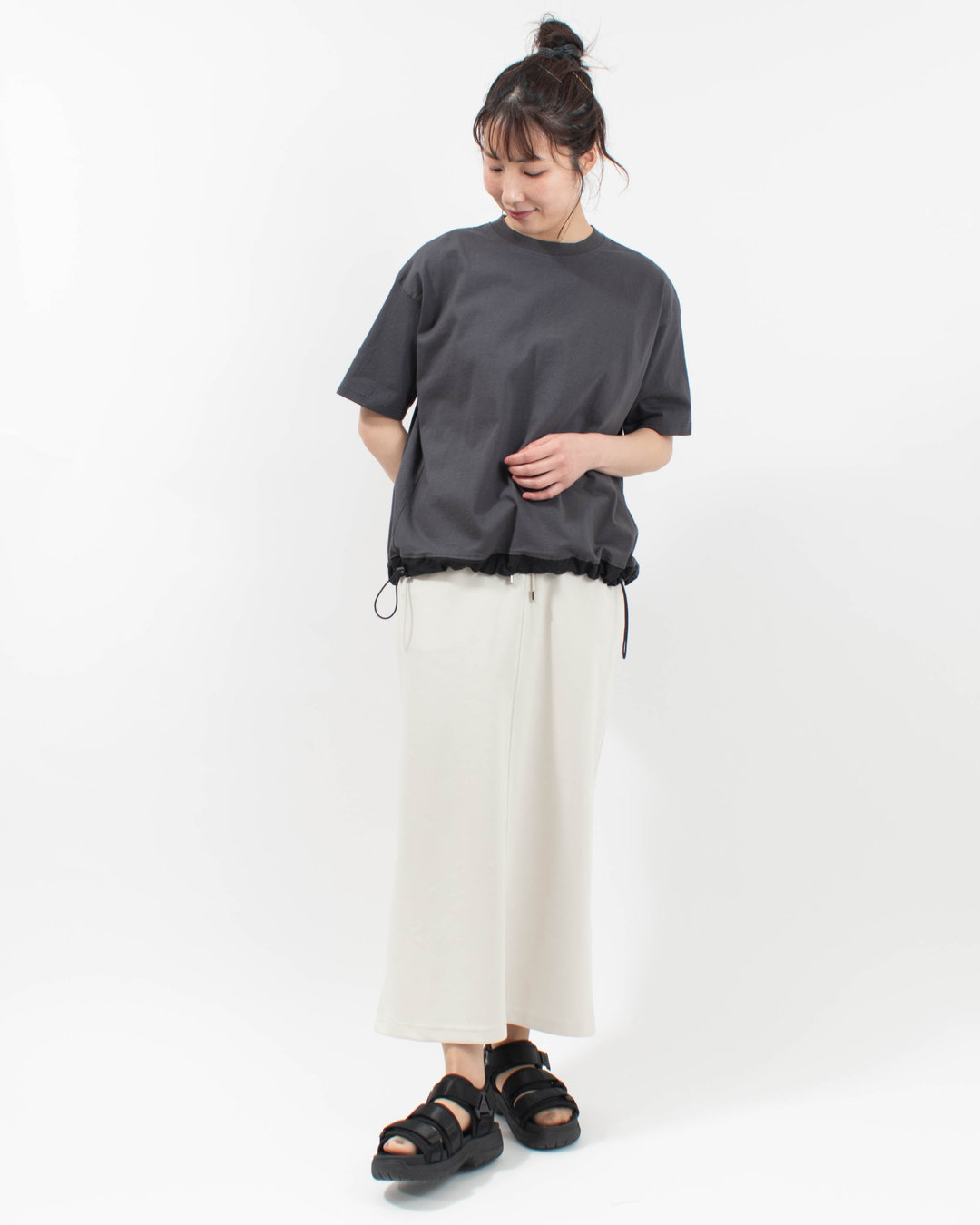 B-521021  BLUE LAKE MARKET アメリカンドライ天竺||60/40クロス ドロストヘムプルオーバー