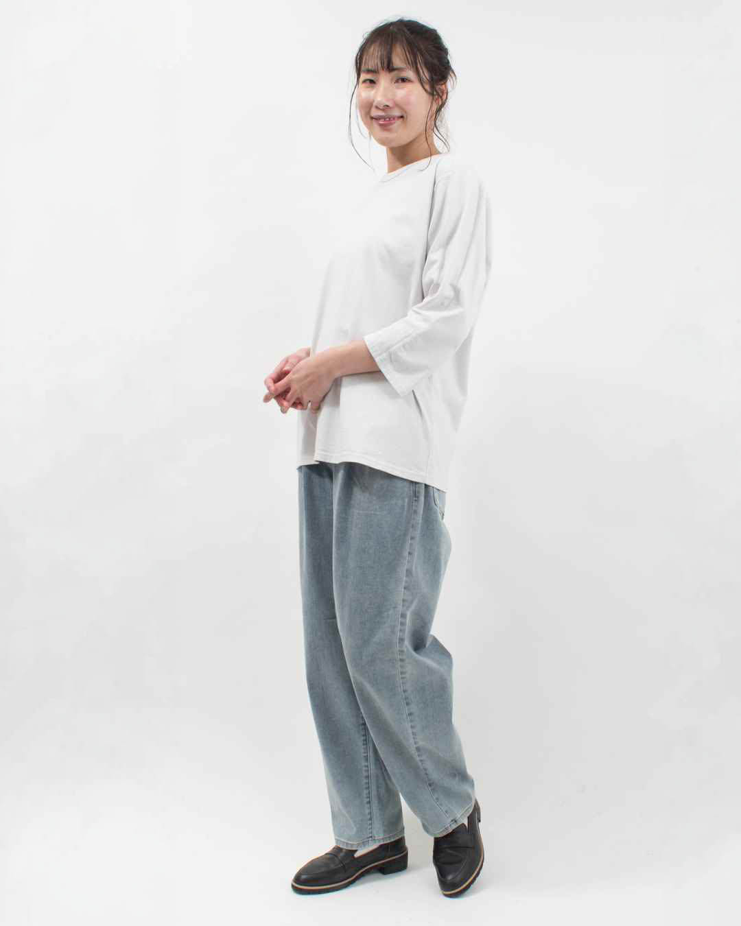 B-522005  BLUE LAKE MARKET アメリカンドライ天竺||7分袖ボックスプルオーバー