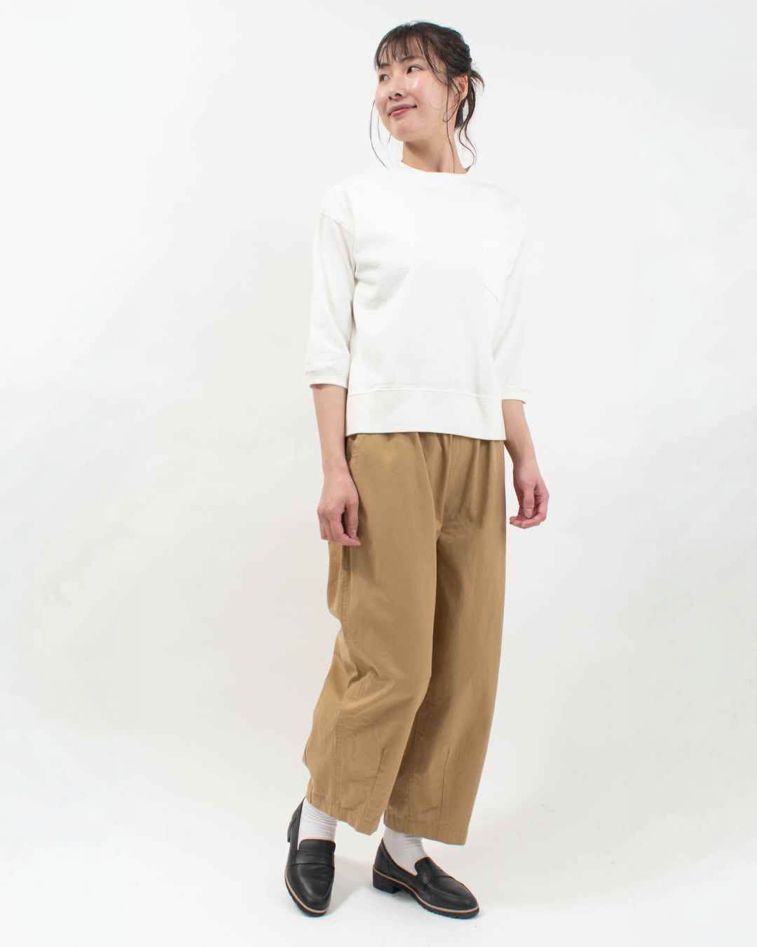 B-522007  BLUE LAKE MARKET アメリカンドライ天竺||胸PK七部袖Tee