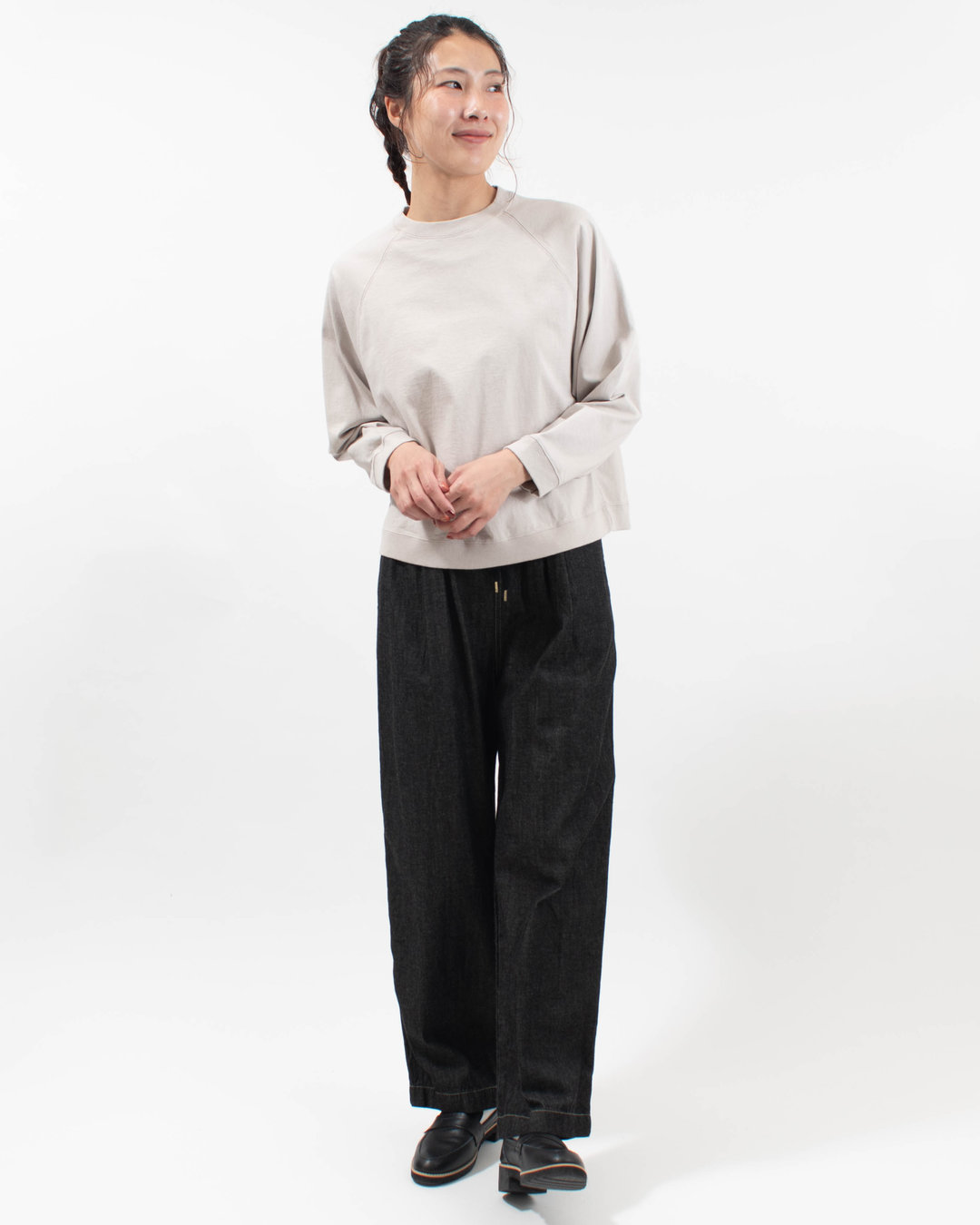 B-532024  BLUE LAKE MARKET アメリカンドライ天竺||ヘムラウンドプルオーバー