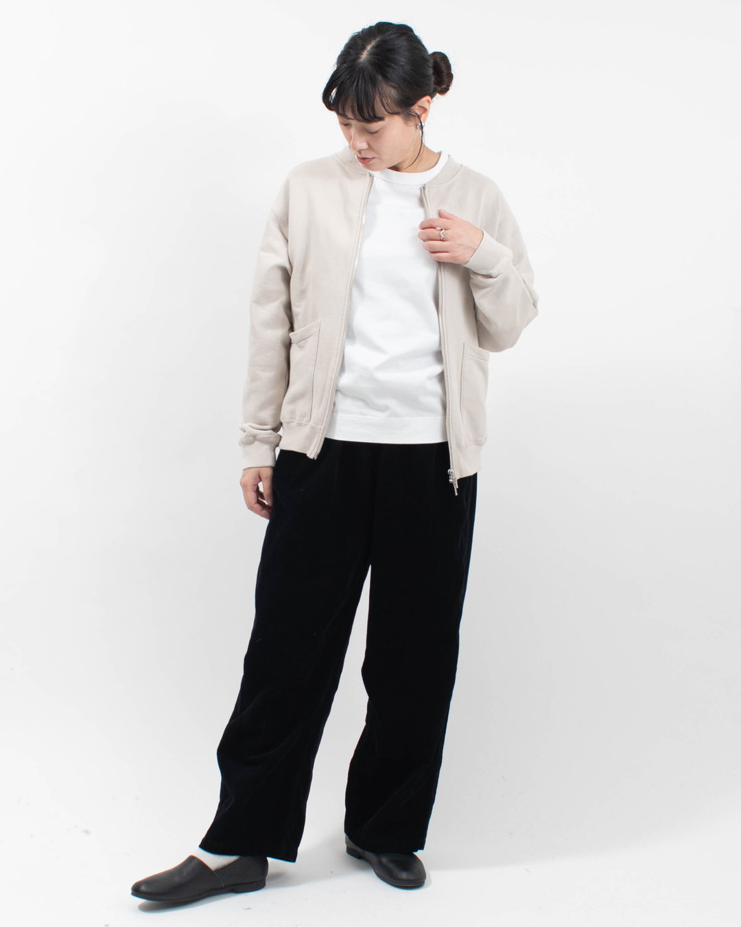 B-533005  BLUE LAKE MARKET 30/10BD 裏毛 Wポケット付きブルゾン