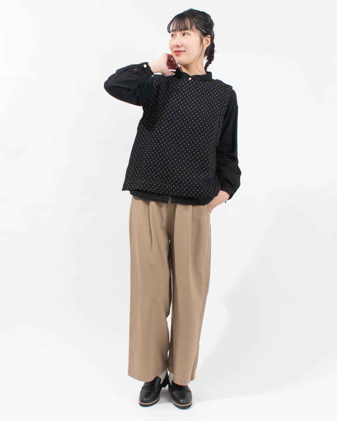 D9689  D*g*y 2WAYベスト デニムドットジャガード