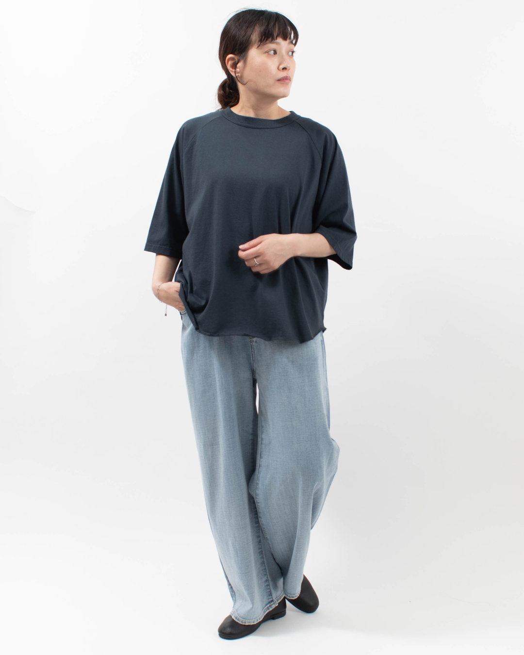 FA-2259  FIRST 裾カットオフ ラグランハーフスリーブTシャツ 