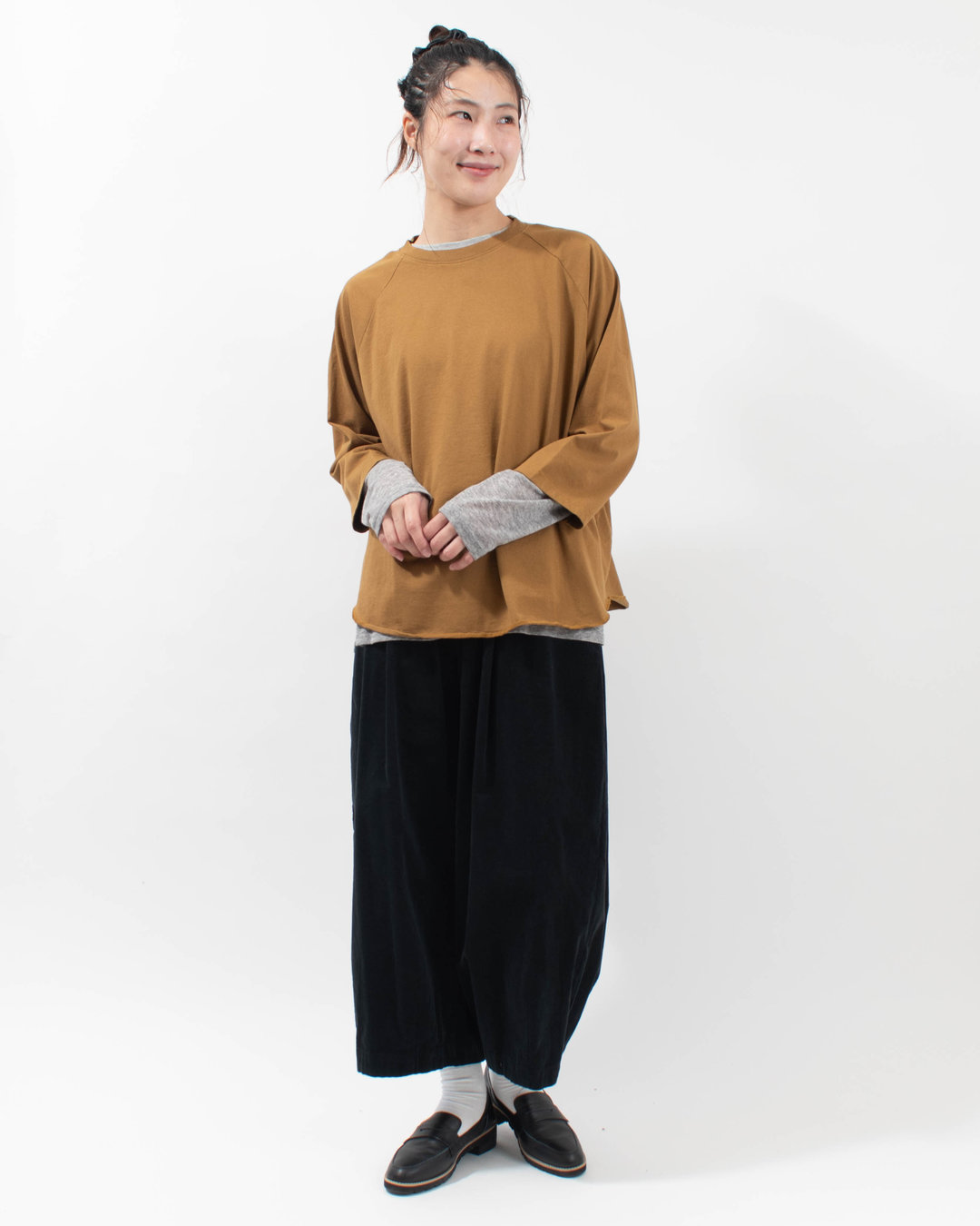 FA-2261  FIRST 裾カットオフラグラン7分袖Tシャツ