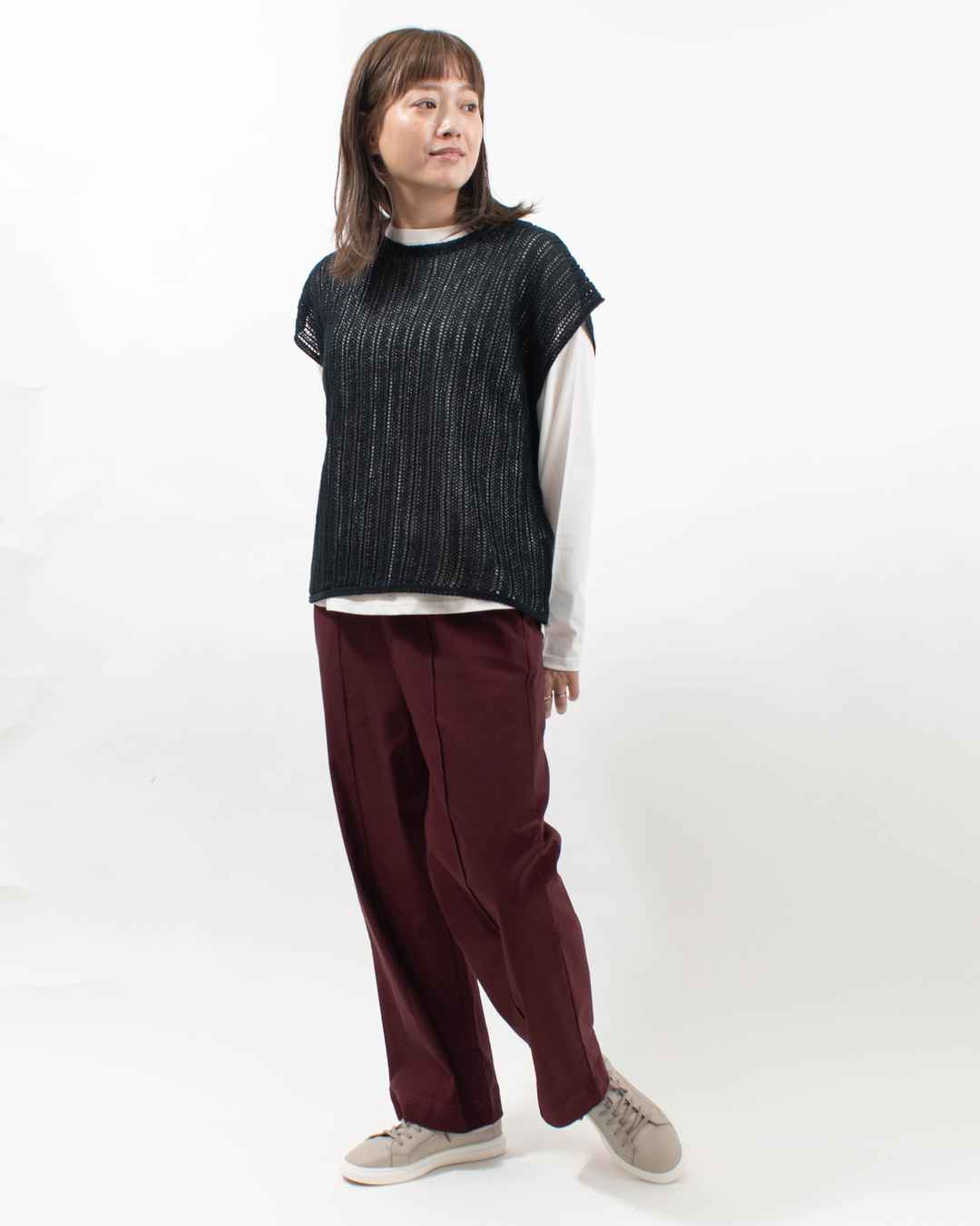 FA-35215  FIRST RESPECT1/13 透かし編みクルーネックベスト