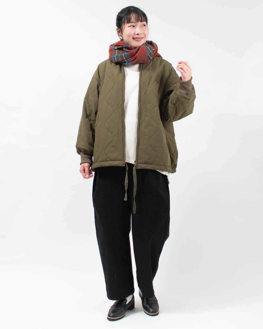 prit ナイロンタッサーオニオンキルト ZIPショートブルゾン