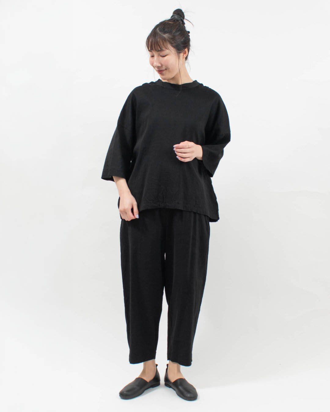 P71622 prit リネンレーヨンストレッチ スロウパンツ