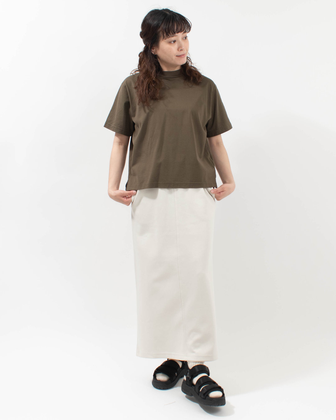 P92608  prit 47/2スーピマコンパクト天竺 クルーネックボックスＴシャツ 