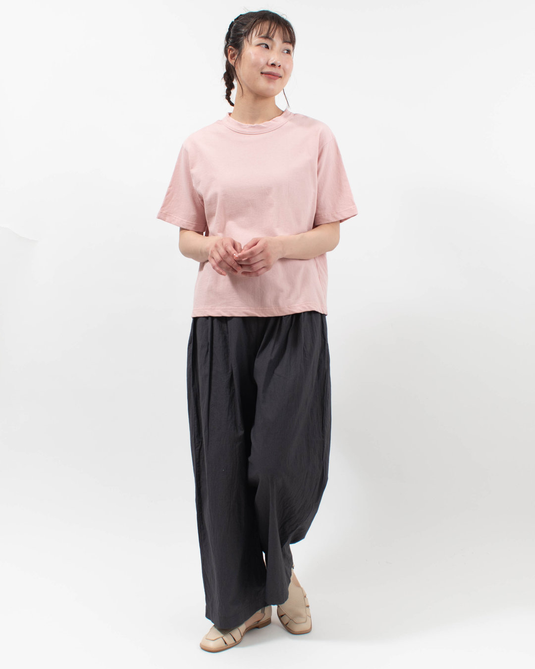 P92615  prit 30/1DEPENDインレイ クルーネックボックスTシャツ 