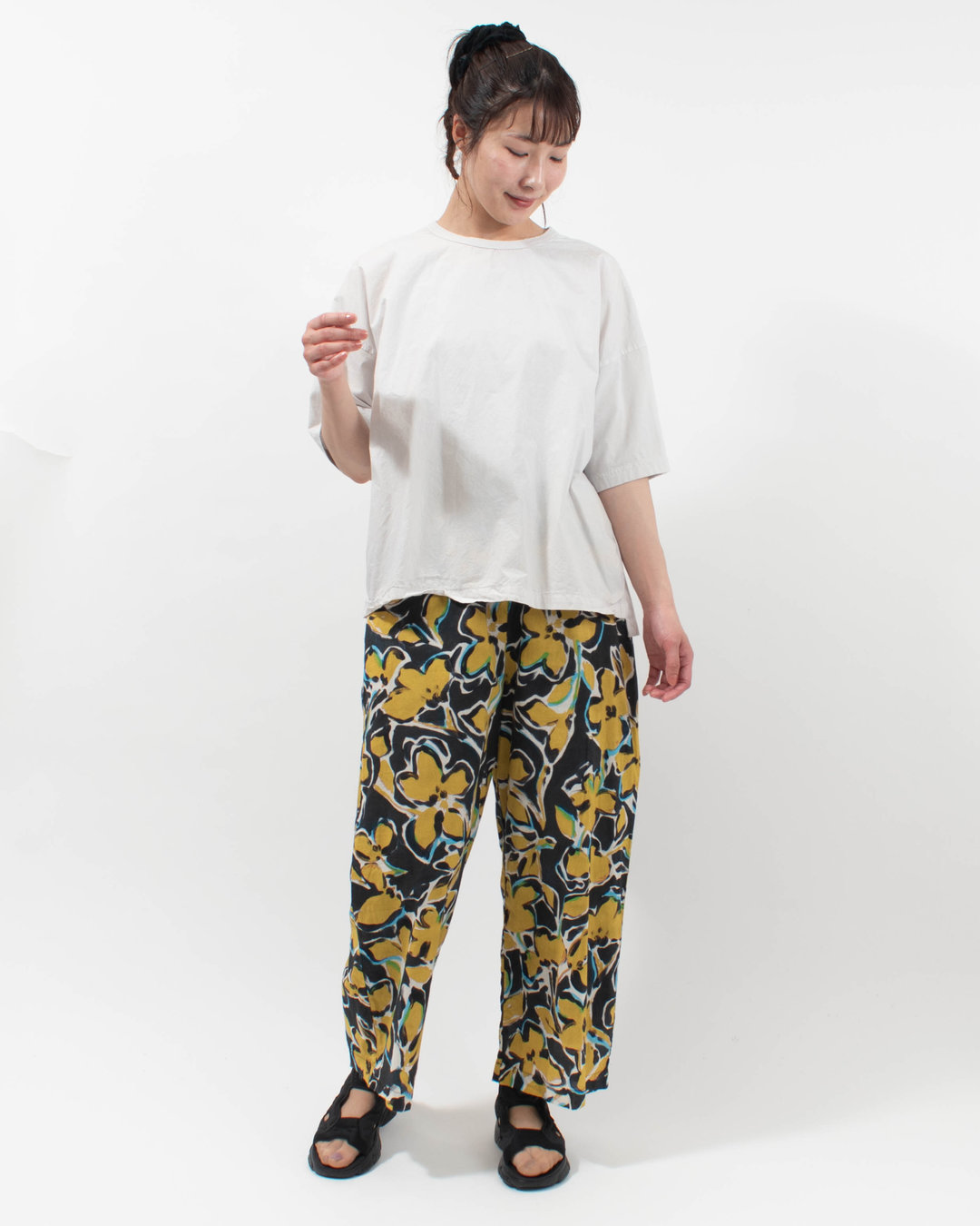 P92621  prit 30/1ハイゲージ天竺×80/1タイプライター 切替5分袖Tシャツ 