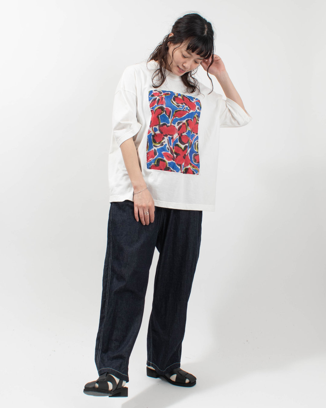 P92642  prit 5分袖フレームＴシャツ