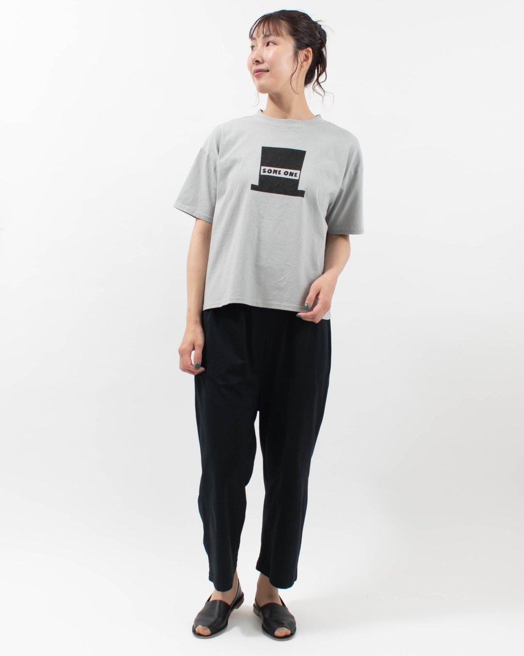 PPS-28274  PACIFIC PARK STORE 17/-BD天竺 五分袖ヘムラウンドプリントTee［SOME ONE］ 