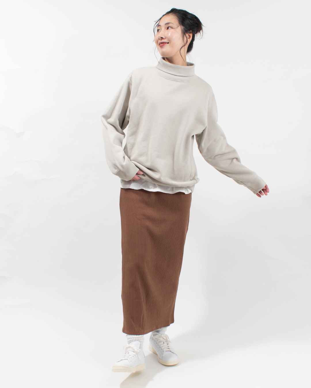 SA-36302 sabbatum 30/7裏毛サイドパネルリブタートルプルオーバー