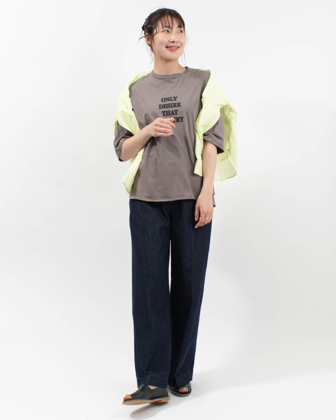 SA-37114  sabbatum 30/-BD天竺ヘムラウンドスプレー調プリントTee[ONLY DESIRE THAT YOU TRY] 