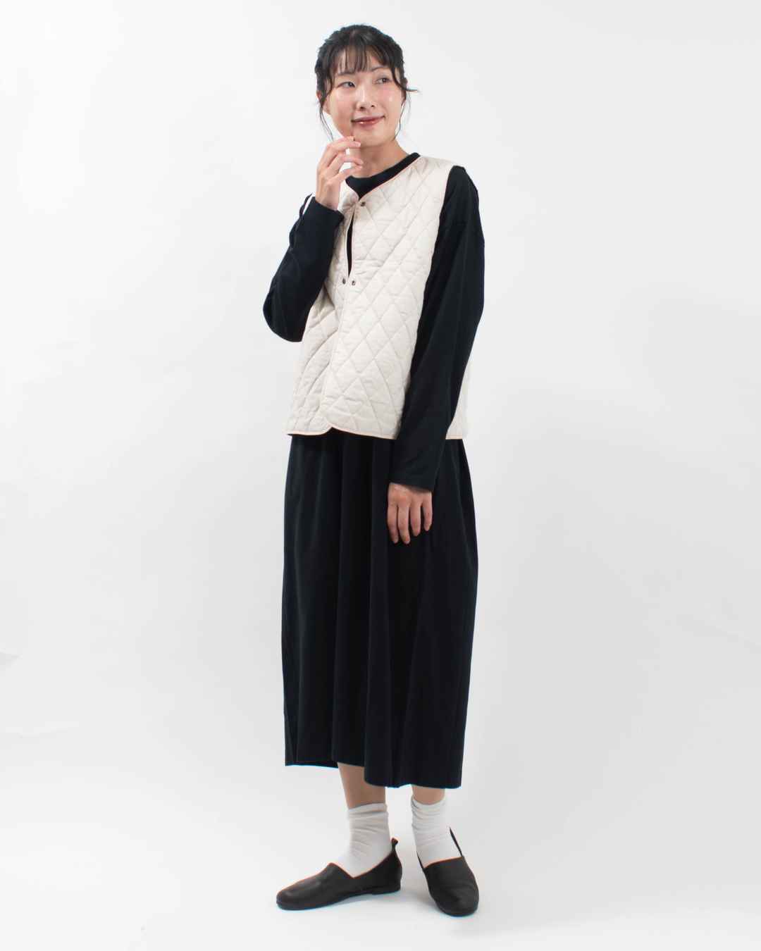 SB-1845 SO[ ] 40sブロードクロスソフト仕上げ ノーカラーリバーシブルショートベスト