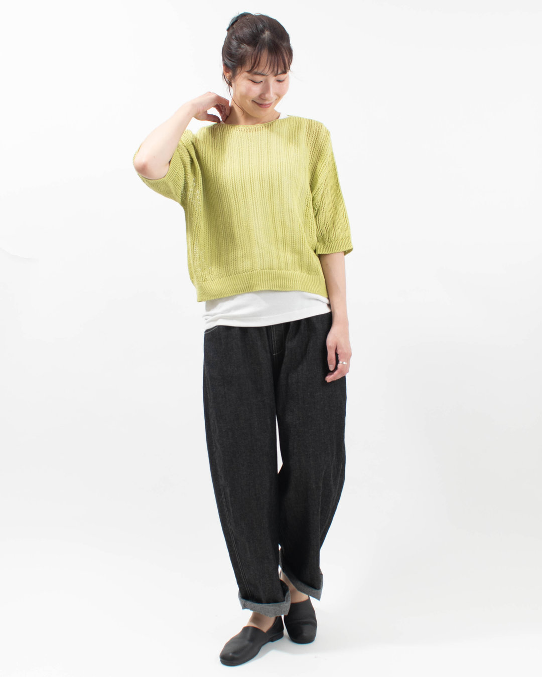SJ-0101  SO[ ] ギマコットンニット レース柄ワイドプルオーバー
