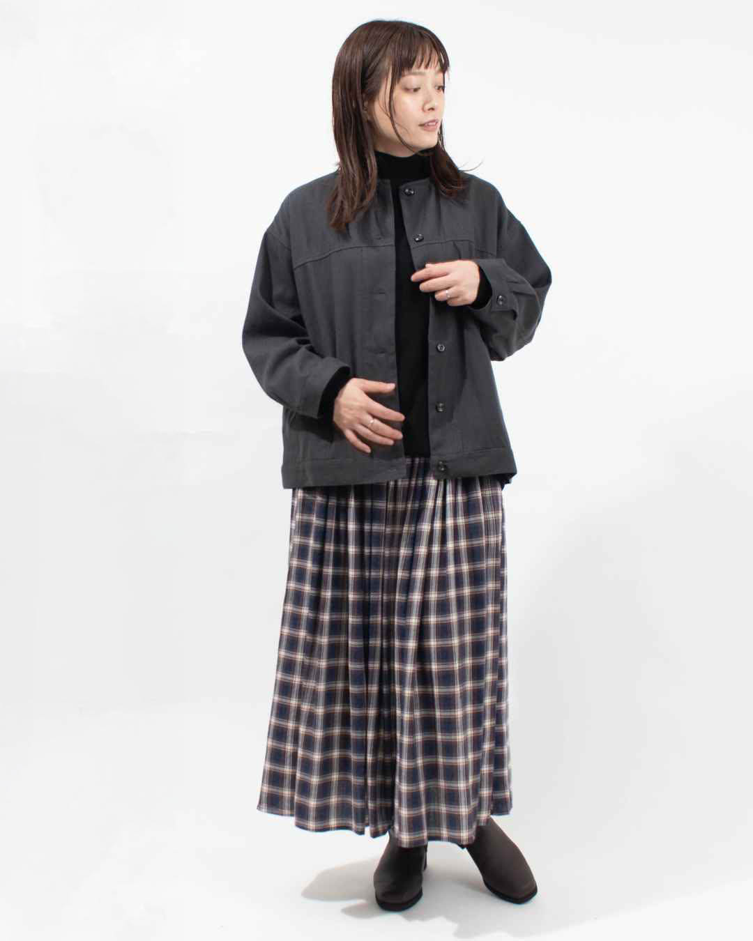 SUN VALLEY 16TCRドビークロス綾織起毛裏ヘリンボーン ブラウス