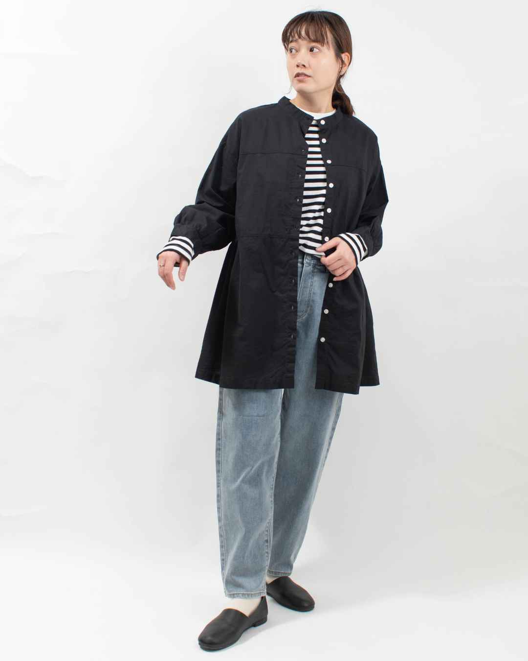 SUN VALLEY 30コットン平織 日本製品染 2WAYチュニック｜ナチュラル