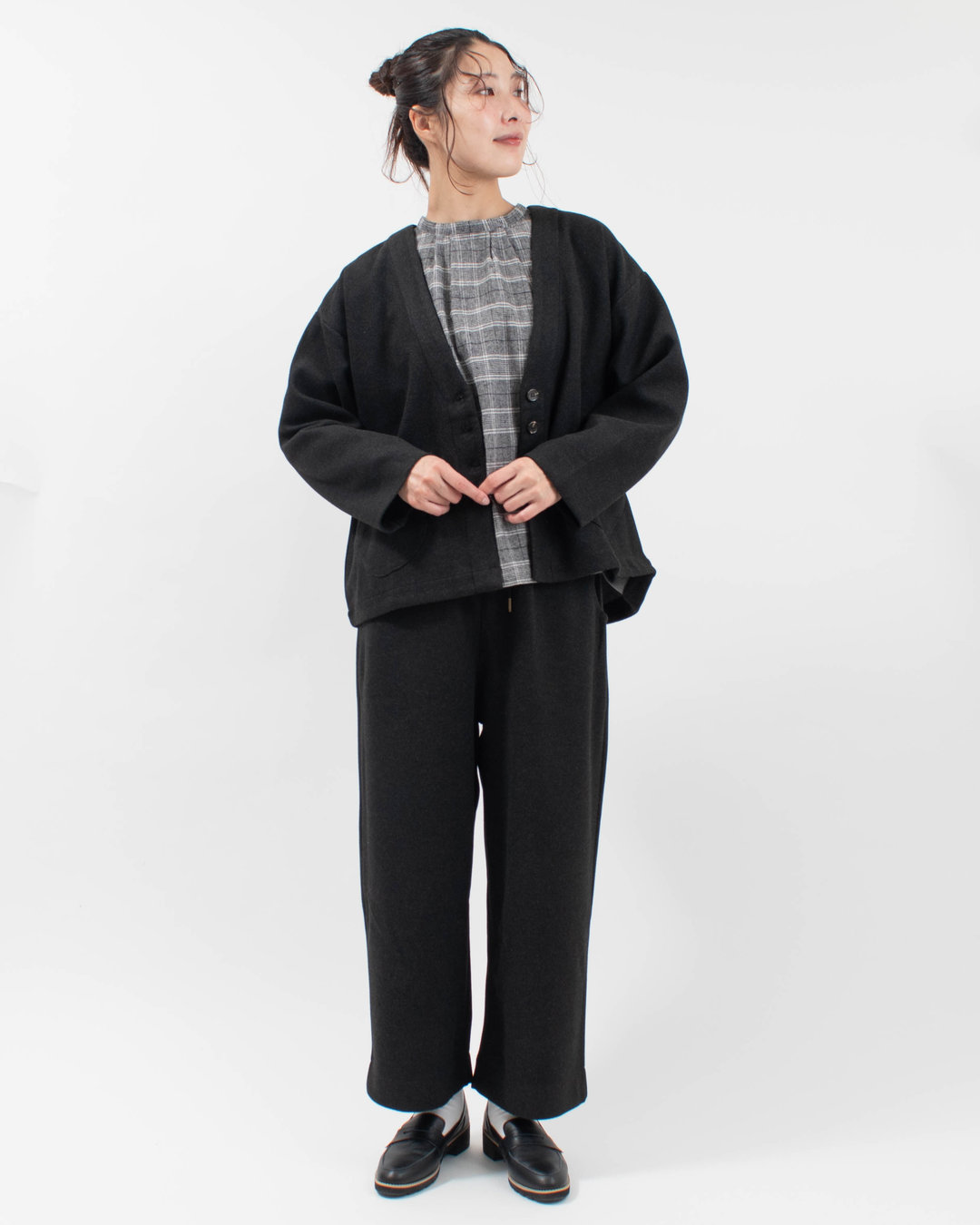 TC805267  tukuroi by SUN VALLEY アセテートウール混ダブルフェイス ワイドパンツ