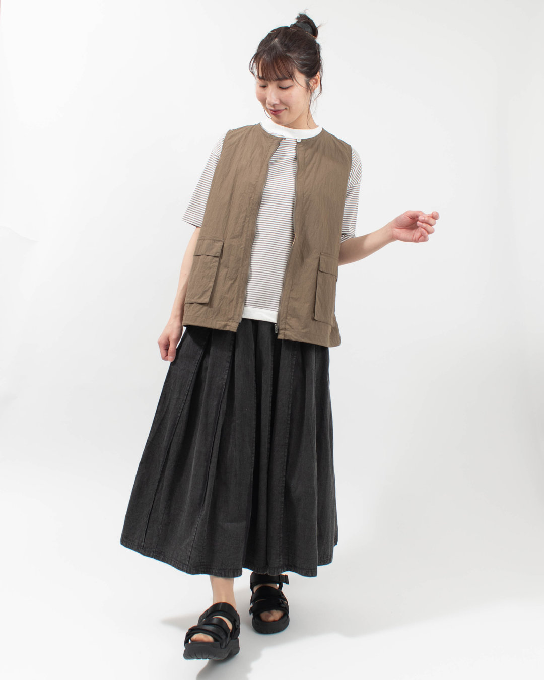 TK429265 tukuroi by SUN VALLEY コットンナイロンジップベスト 