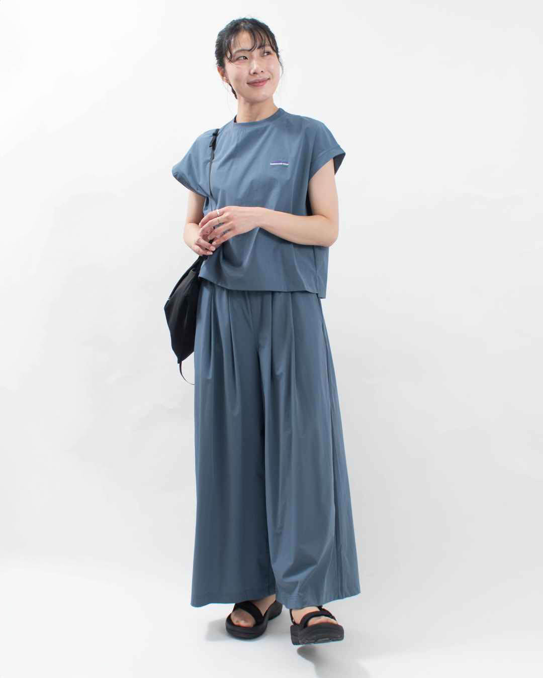 THOUSAND MILE FRENCH SLEEVE SHIRT＆WIDE PANTS SET｜ナチュラル