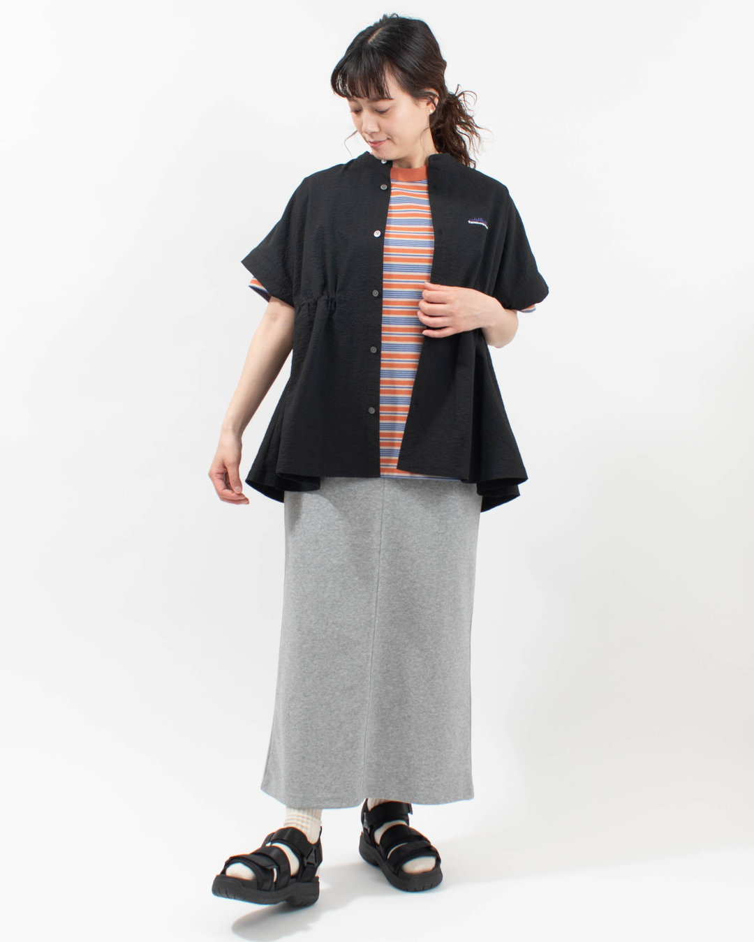 TM261SS00262  THOUSAND MILE WAIST DRAWCODE SHIRT SEERSUCKER 
