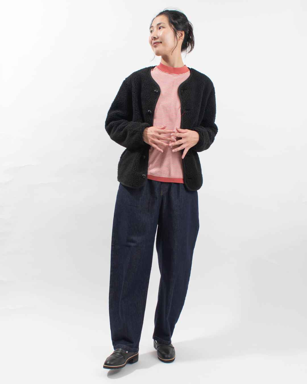 VM252BL25030 VINCENT MIREILLE BOA CARDIGAN