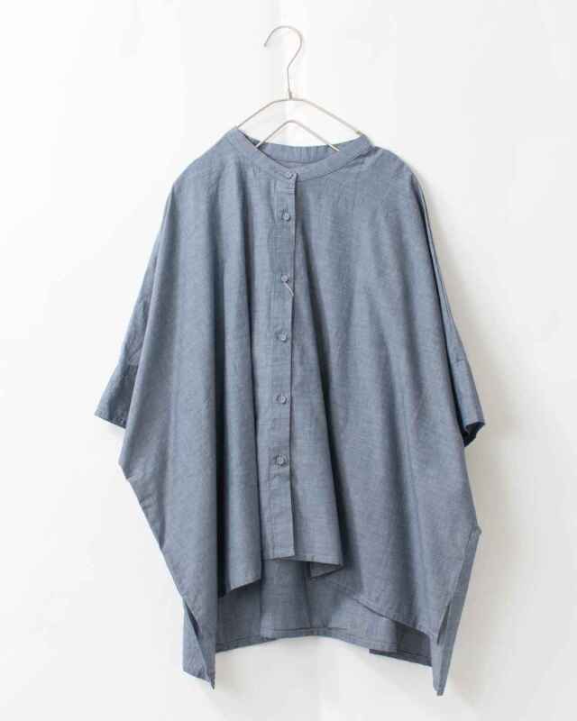 blue willow コットン細番手ワイドシルエットブラウス
