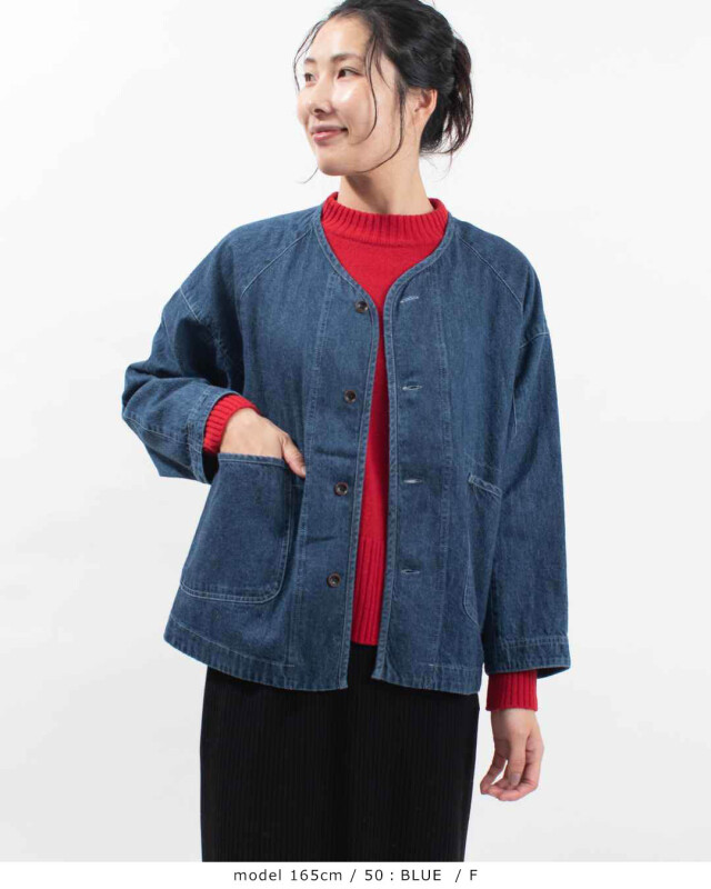 【 YARRA 】 リネンデニムジャケット 40%off YARRA LINEN100シングルデニムジャケット 54；インディゴ