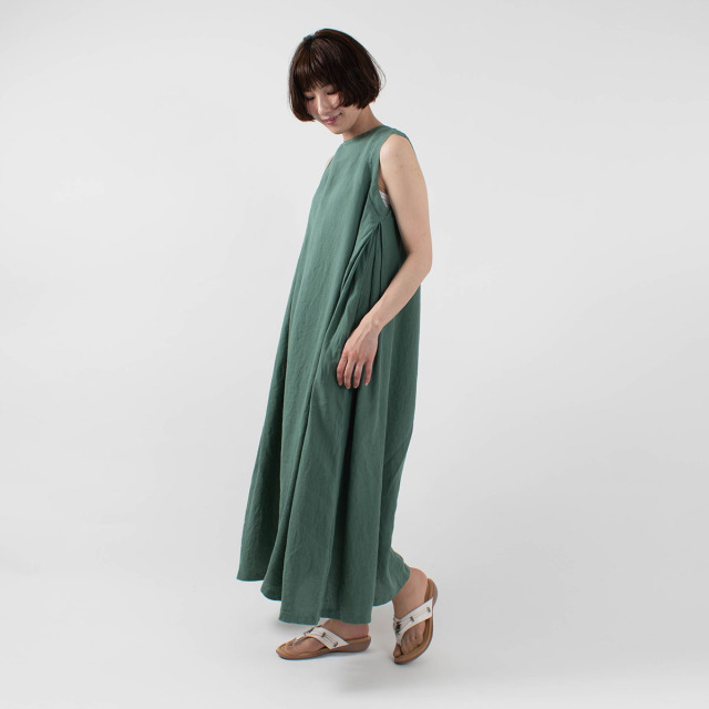 Yarra リネンノースリーブロングワンピース ナチュラルファッション ナチュラル服の通販