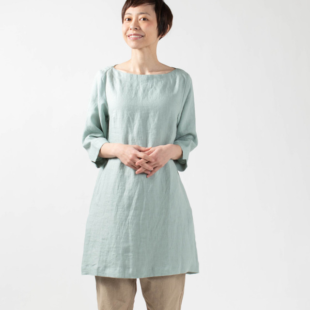 Yarra リトアニア無地ボートネックワンピース ナチュラルファッション ナチュラル服の通販