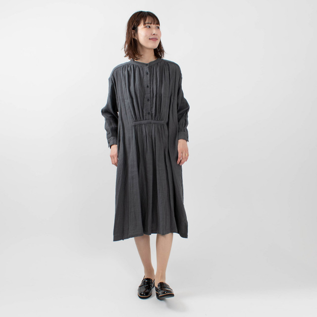 Ina ヨーク切替ヘンリーネックワンピース ナチュラルファッション ナチュラル服の通販