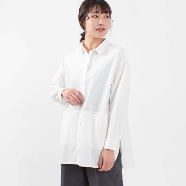 ichi 近江晒タイプライターシャツ｜ナチュラルファッション