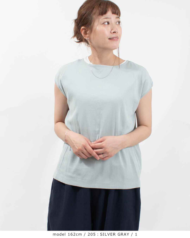 BIWACOTTON ビワコットン ボートネックスリーブレスTシャツ（ウィメンズ）3115886 涼しい 軽い 夏 ギフト 誕生日 ナチュラル ファッション シンプル 50代 BIWACOTTON ボートネックスリーブレスTシャツ（ウィメンズ