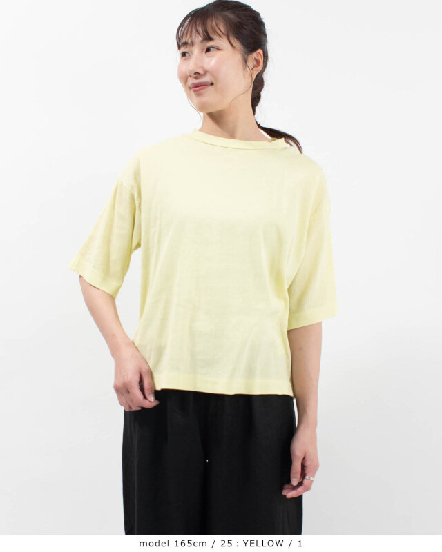BIWACOTTON ワイド/クルーネックTシャツ(ユニセックス・5分袖