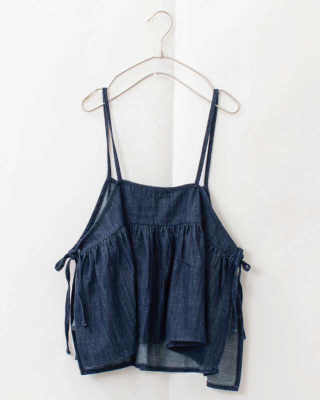sloe スロウ デニムサイドリボンベスト 4404239 ナチュラル ファッション コーデ 服 30代 40代 ファッションカジュアル シンプル ベーシック レイヤード sloe デニムサイドリボンベスト｜ナチュラルファッション