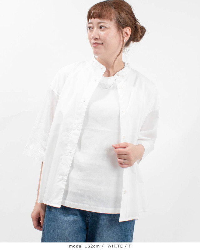 BLUE LAKE MARKET ブルーレイクマーケット 50/-ブロード/ストライプ/ギンガム ヘムラウンドシャツ B-500015 レディース ナチュラル オフィス 服 30代 40代 50代 BLUE LAKE MARKET 50/-ブロード/ストライプ/ギンガム ヘム