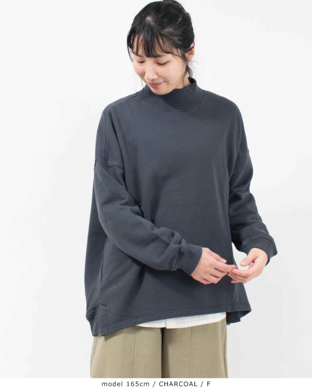 BLUE LAKE MARKET AZUMA裏毛サイドスリットプルオーバー｜ナチュラル