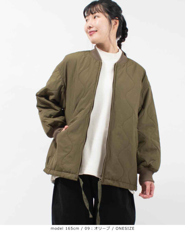 prit ナイロンタッサーオニオンキルト ZIPショートブルゾン