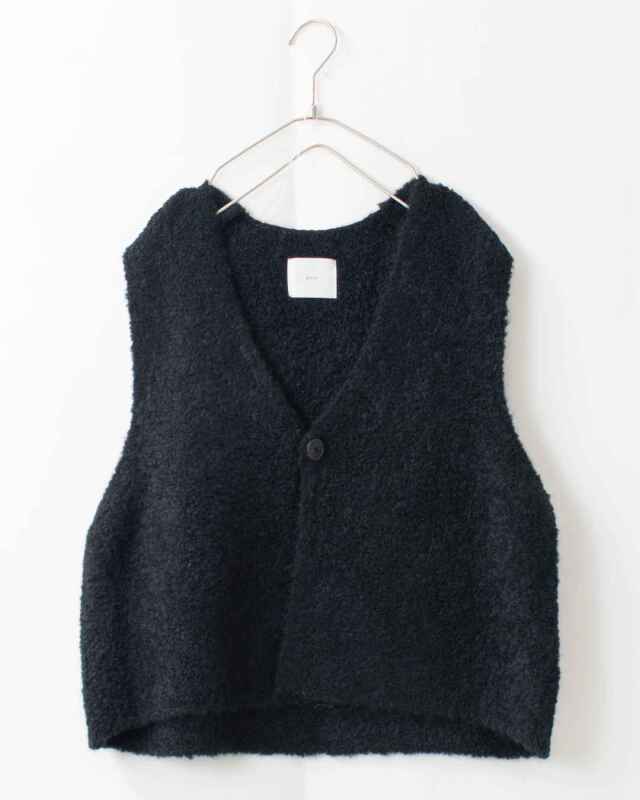 prit 1/2.8ブークレ3G天竺編みワンボタンベスト ｜ナチュラル