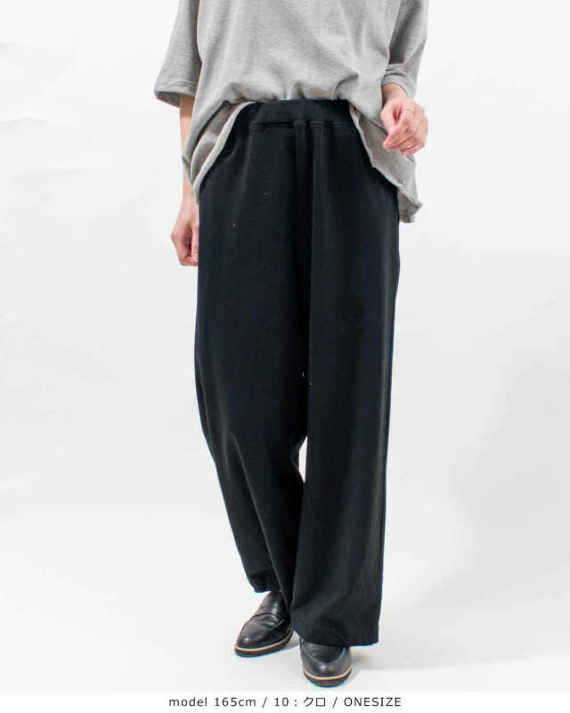 prit 40/1DEPENDランダムミニ裏毛ワイドパンツ｜ナチュラル