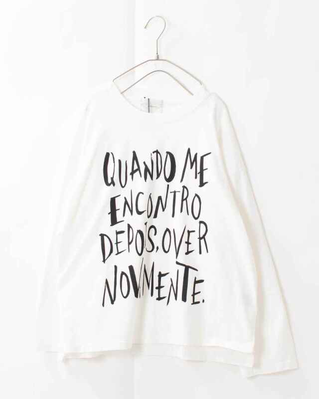 sabbatum サバタム 26/1BDTOP度詰天竺 前後差スタンダードプリントTee（QUANDO ME~NOVAMENTE） SA-35203 レディース Tシャツ ナチュラル ファッション 30代 40代 sabbatum サバタム 26/1BDTOP度詰天竺 前後差スタンダード