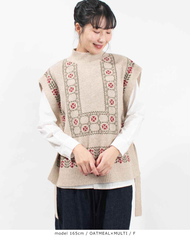 SO[ ] パッチワーク風ベスト｜ナチュラルファッション・ナチュラル服の通販