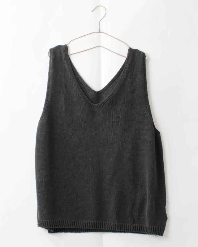 SO[ ] ヘンプコットン前後2WAY Vネックベスト｜ナチュラルファッション