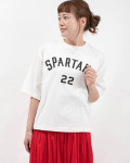 BLUE LAKE MARKET アメリカンドライ天竺|||6分袖ボックスプリントTee「SPARTANS22」B-501001 レディース ナチュラル ファッション コーデ 服 30代 40代 50代 BLUE LAKE MARKET SALE セール 20%OFF ブルーレイクマーケット